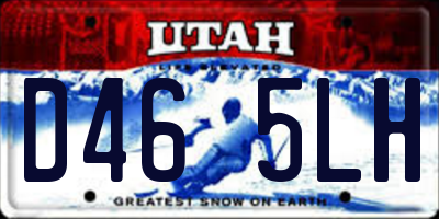 UT license plate D465LH