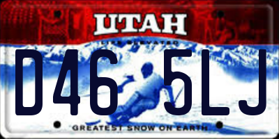 UT license plate D465LJ