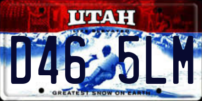 UT license plate D465LM