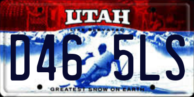 UT license plate D465LS