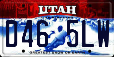 UT license plate D465LW