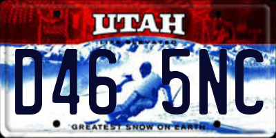 UT license plate D465NC