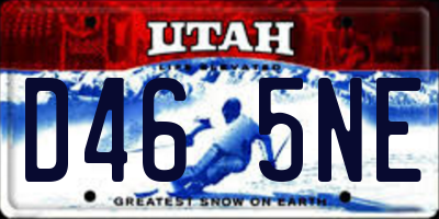 UT license plate D465NE