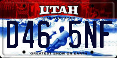 UT license plate D465NF