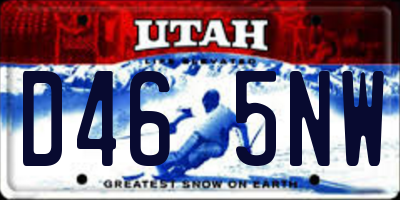UT license plate D465NW