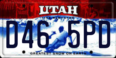 UT license plate D465PD