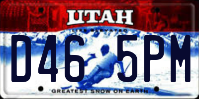 UT license plate D465PM