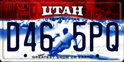 UT license plate D465PQ