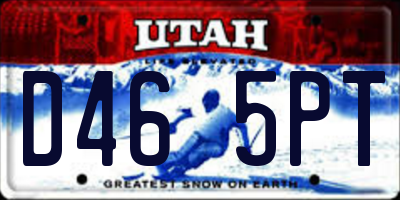 UT license plate D465PT