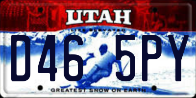 UT license plate D465PY