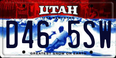 UT license plate D465SW