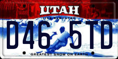 UT license plate D465TD