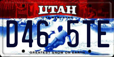UT license plate D465TE