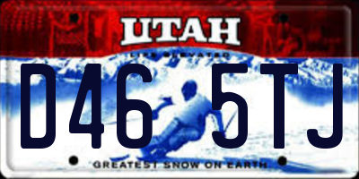 UT license plate D465TJ