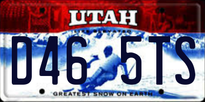 UT license plate D465TS