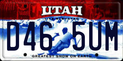 UT license plate D465UM