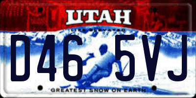 UT license plate D465VJ