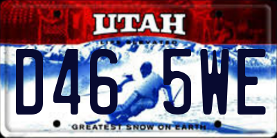 UT license plate D465WE