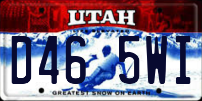 UT license plate D465WI