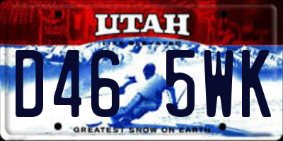 UT license plate D465WK
