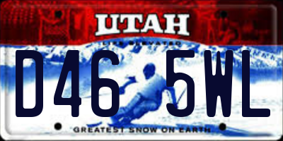 UT license plate D465WL