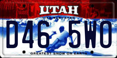 UT license plate D465WO