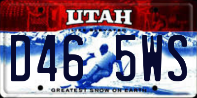 UT license plate D465WS