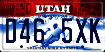 UT license plate D465XK
