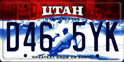 UT license plate D465YK