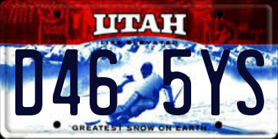 UT license plate D465YS