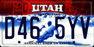 UT license plate D465YV