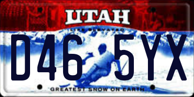 UT license plate D465YX