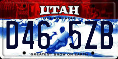 UT license plate D465ZB
