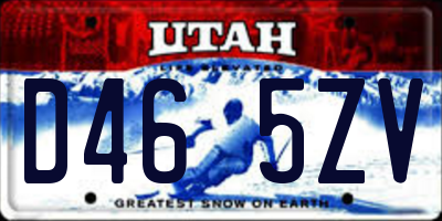 UT license plate D465ZV