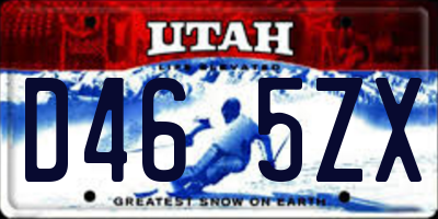UT license plate D465ZX