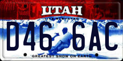 UT license plate D466AC