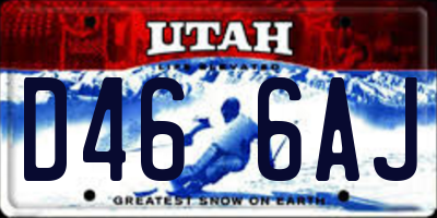 UT license plate D466AJ
