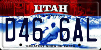 UT license plate D466AL