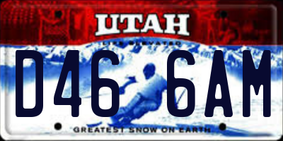 UT license plate D466AM