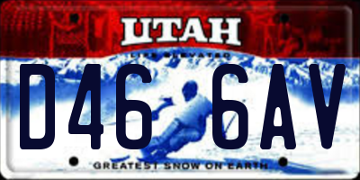 UT license plate D466AV