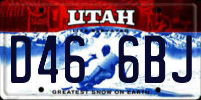 UT license plate D466BJ