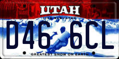 UT license plate D466CL