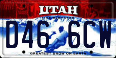 UT license plate D466CW