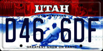 UT license plate D466DF