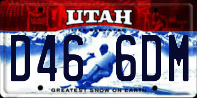 UT license plate D466DM