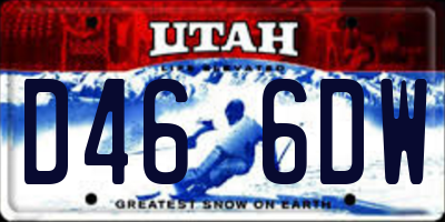 UT license plate D466DW