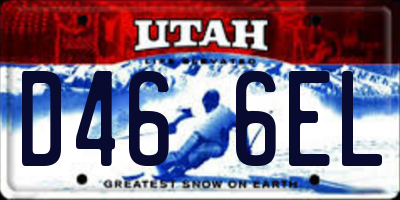 UT license plate D466EL