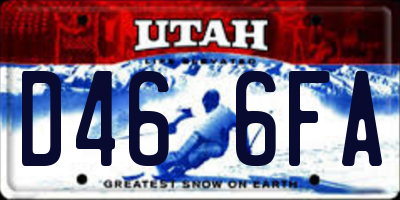 UT license plate D466FA