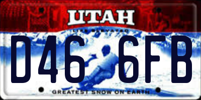 UT license plate D466FB
