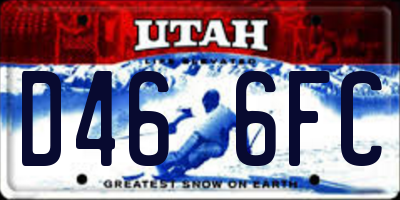 UT license plate D466FC